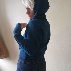 JoyLab Blue Crop Hoodie Relaxed Fit